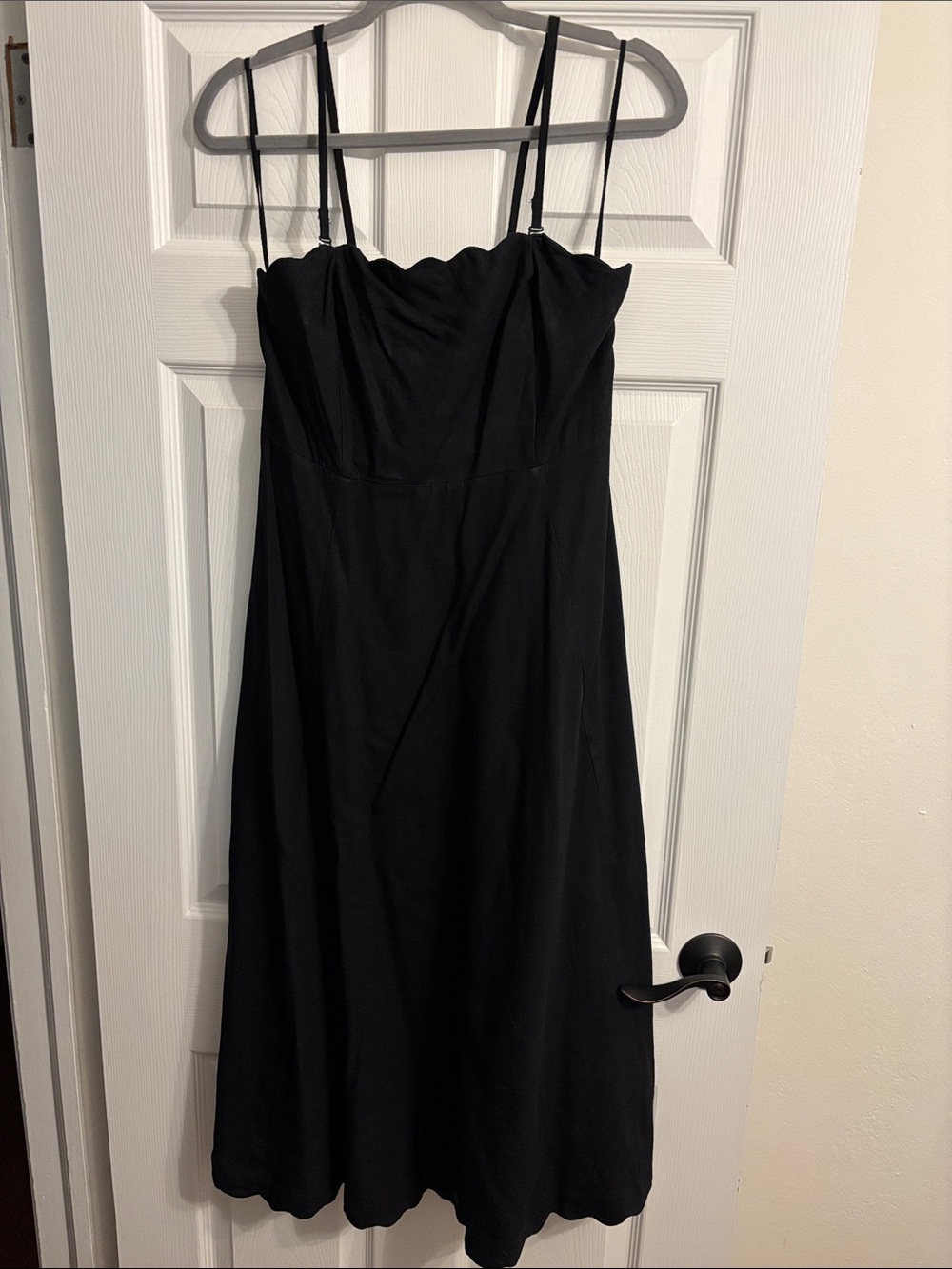 GAP Black Strapless Midi Dress with Adjustable Spaghetti Straps